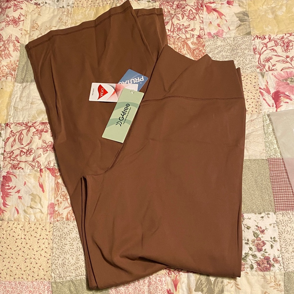 G4Free Brown Yoga Pants Leggings NEW